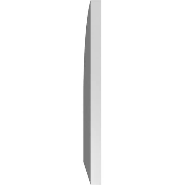 Ekena Millwork Quarter Round Top Right Surface Mount PVC Gable Vent w/ 2"W x 1-1/2"P Brickmould Frame, 14"W x 26"H - GVPQR14X2602SN