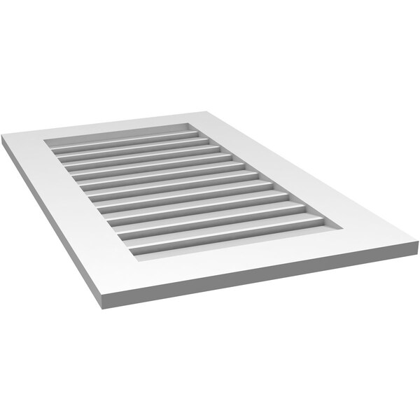 Ekena Millwork Vertical Surface Mount PVC Gable Vent: Functional, w/ 3-1/2"W x 1"P Standard Frame, 22"W x 36"H - GVPVE22X3601SF