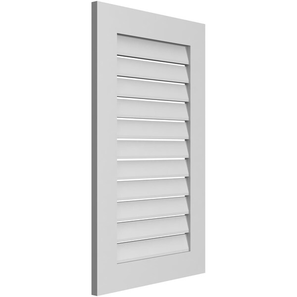 Ekena Millwork Vertical Surface Mount PVC Gable Vent: Functional, w/ 3-1/2"W x 1"P Standard Frame, 22"W x 36"H - GVPVE22X3601SF