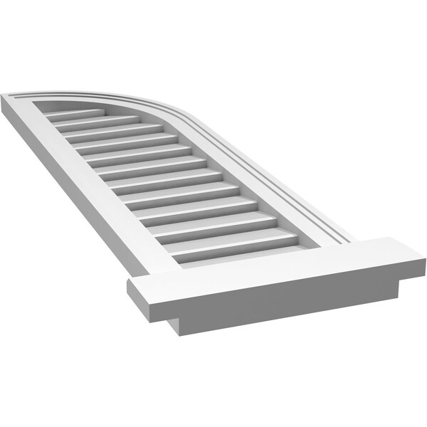 Ekena Millwork Quarter Round Top Right Surface Mount PVC Gable Vent w/ 2"W x 2"P Brickmould Sill Frame, 12"W x 40"H - GVPQR12X4003SF