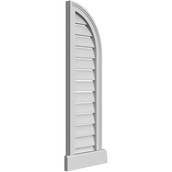 Ekena Millwork Quarter Round Top Right Surface Mount PVC Gable Vent w/ 2"W x 2"P Brickmould Sill Frame, 12"W x 40"H - GVPQR12X4003SF
