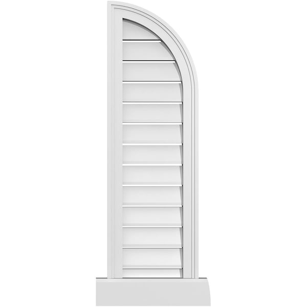 Ekena Millwork Quarter Round Top Right Surface Mount PVC Gable Vent w/ 2"W x 2"P Brickmould Sill Frame, 12"W x 40"H - GVPQR12X4003SF