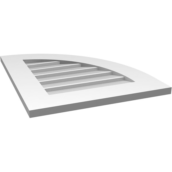 Ekena Millwork Quarter Round Top Right Surface Mount PVC Gable Vent w/ 3-1/2"W x 1"P Standard Frame, 20"W x 24"H - GVPQR20X2401SN