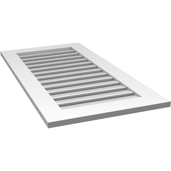 Ekena Millwork Vertical Surface Mount PVC Gable Vent: Functional, w/ 3-1/2"W x 1"P Standard Frame, 22"W x 42"H - GVPVE22X4201SF