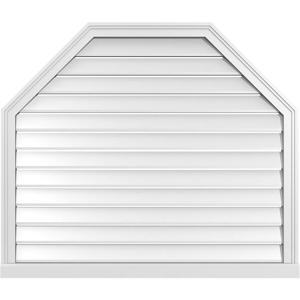 Ekena Millwork Octagonal Top Surface Mount PVC Gable Vent w/ 2"W x 2"P Brickmould Sill Frame, 42"W x 36"H - GVPOT42X3603SF