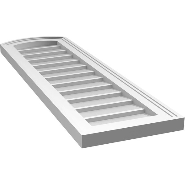 Ekena Millwork Arch Top Surface Mount PVC Gable Vent: Functional, w/ 2"W x 1-1/2"P Brickmould Frame, 12"W x 38"H - GVPAR12X3802SF