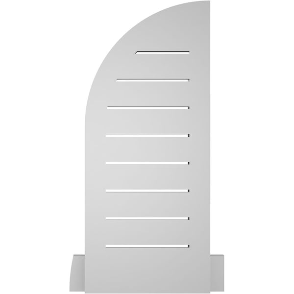 Ekena Millwork Quarter Round Top Right Surface Mount PVC Gable Vent w/ 2"W x 2"P Brickmould Sill Frame, 12"W x 28"H - GVPQR12X2803SF