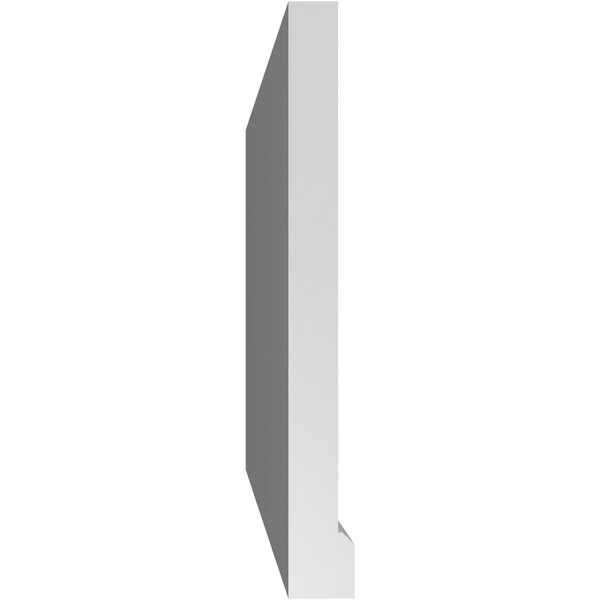 Ekena Millwork Vertical Surface Mount PVC Gable Vent w/ 2"W x 2"H , Brickmould Sill Frame, 34"W x 18"H - GVPVE34X1803SN