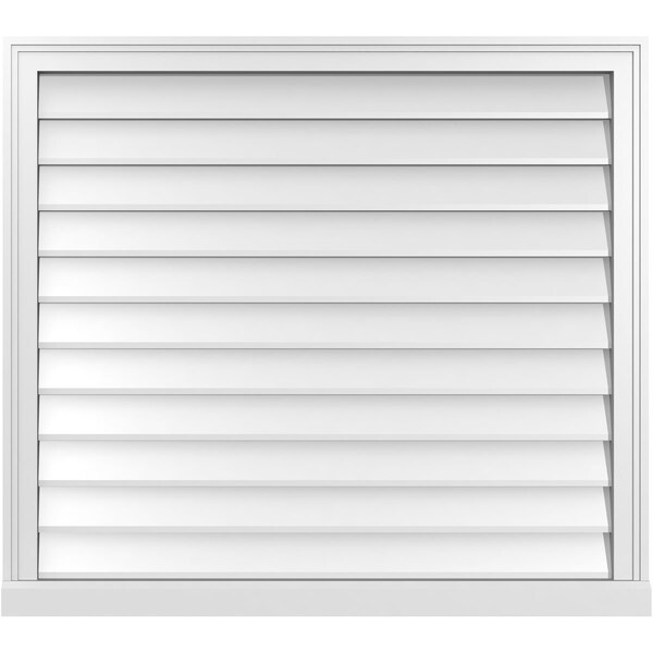 Ekena Millwork Vertical Surface Mount PVC Gable Vent w/ 2"W x 2"H , Brickmould Sill Frame, 38"W x 34"H - GVPVE38X3403SN