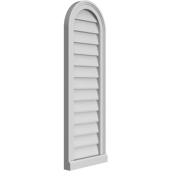 Ekena Millwork Round Top Surface Mount PVC Gable Vent w/ 2"W x 2"P Brickmould Sill Frame, 14"W x 40"H - GVPRT14X4003SN