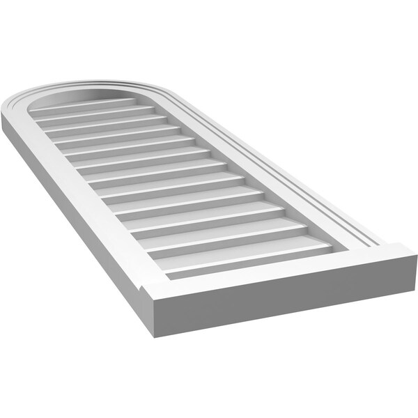 Ekena Millwork Round Top Surface Mount PVC Gable Vent w/ 2"W x 2"P Brickmould Sill Frame, 14"W x 40"H - GVPRT14X4003SN