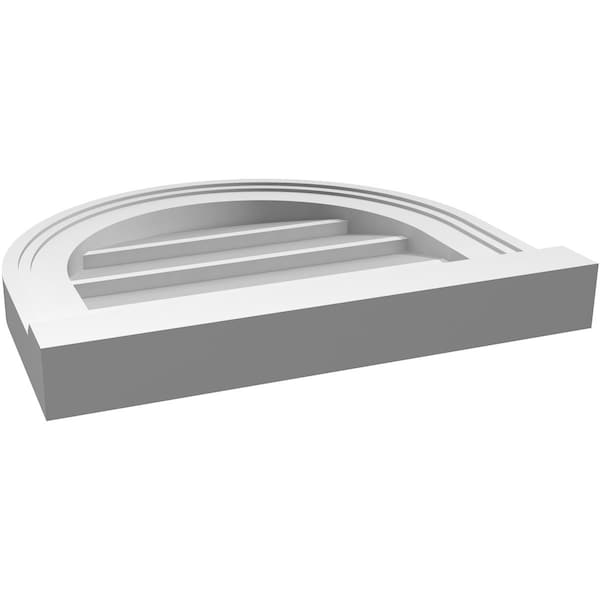 Ekena Millwork Round Top Surface Mount PVC Gable Vent w/ 2"W x 2"P Brickmould Sill Frame, 16"W x 14"H - GVPRT16X1403SN