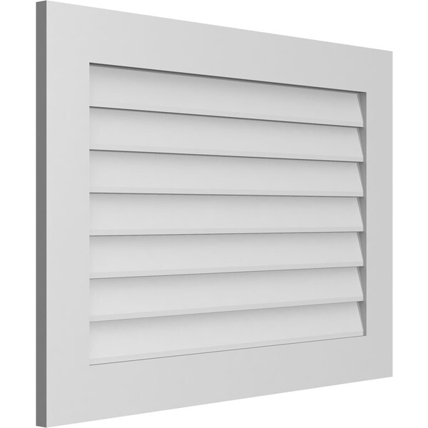 Ekena Millwork Vertical Surface Mount PVC Gable Vent: Non-Functional, w/3-1/2"W x 1"H, Standard Frame, 36"W x 26"H - GVPVE36X2601SN