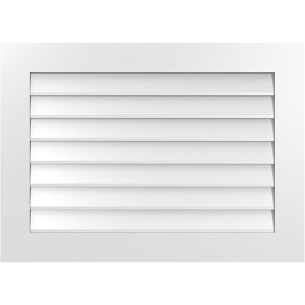 Ekena Millwork Vertical Surface Mount PVC Gable Vent: Non-Functional, w/3-1/2"W x 1"H, Standard Frame, 36"W x 26"H - GVPVE36X2601SN