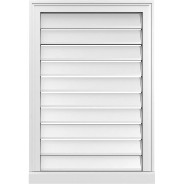 Ekena Millwork Vertical Surface Mount PVC Gable Vent: Functional, w/ 2"W x 2"P Brickmould Sill Frame, 22"W x 32"H - GVPVE22X3203SF