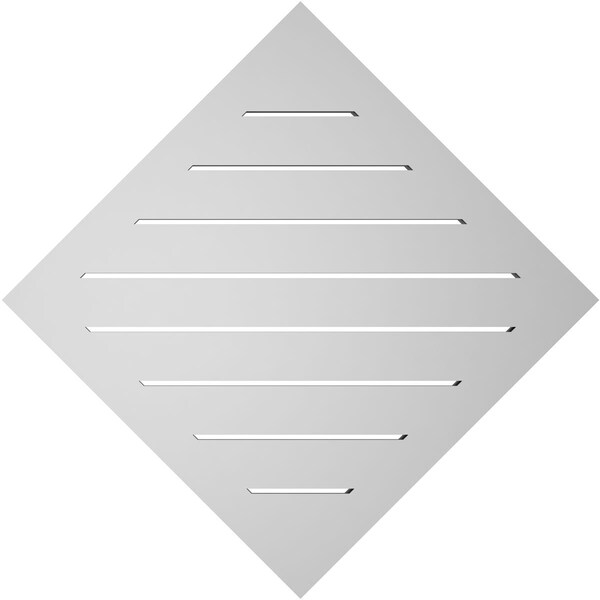 Ekena Millwork Diamond Surface Mount PVC Gable Vent: Non-Functional, w/ 2"W x 1-1/2"P Brickmould Frame, 28"W x 28"H - GVPDI28X2802SN