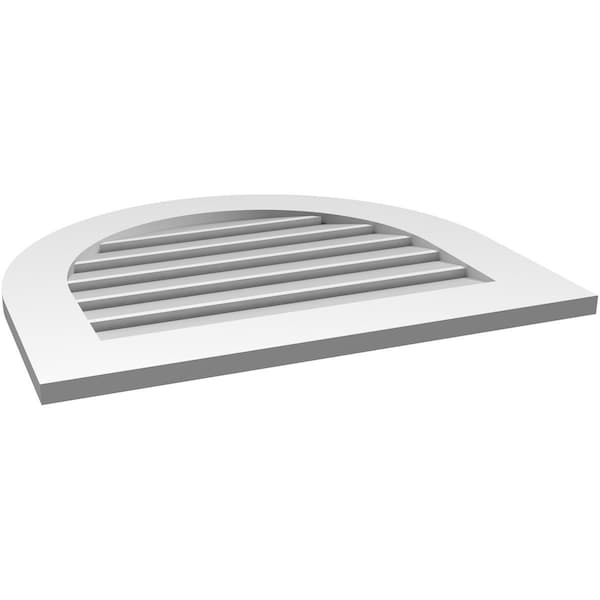 Ekena Millwork Round Top Surface Mount PVC Gable Vent: Functional, w/ 3-1/2"W x 1"P Standard Frame, 28"W x 24"H - GVPRT28X2401SF