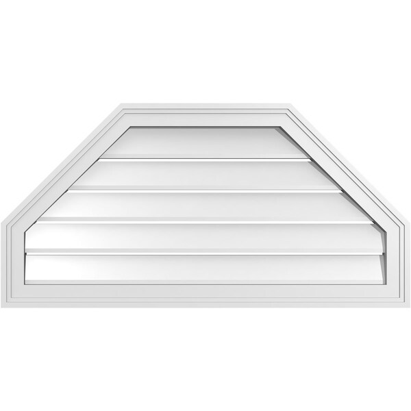 Ekena Millwork Octagonal Top Surface Mount PVC Gable Vent w/ 2"W x 1-1/2"P Brickmould Frame, 36"W x 18"H - GVPOT36X1802SF