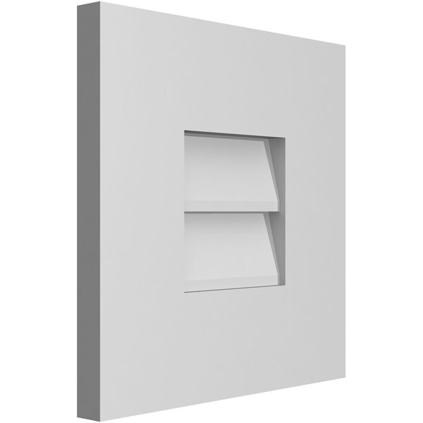 Ekena Millwork Vertical Surface Mount PVC Gable Vent: Non-Functional, w/ 3-1/2"W x 1"P Standard Frame, 12"W x 12"H - GVPVE12X1201SN