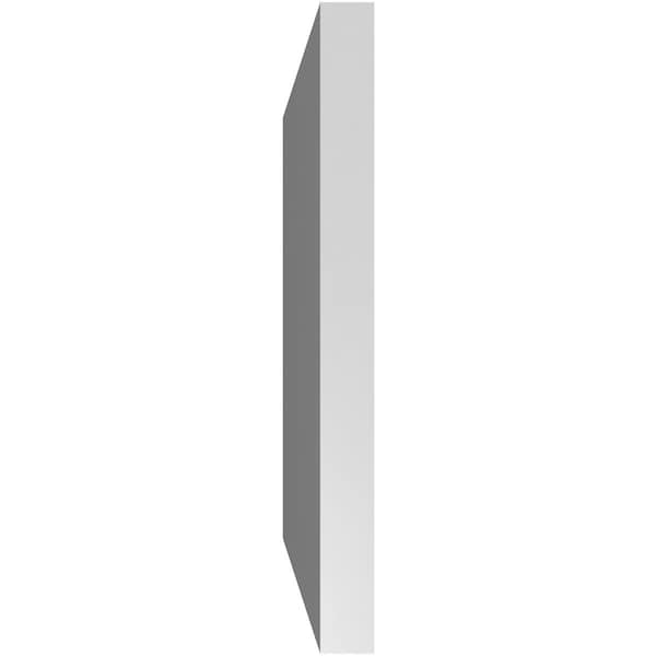 Ekena Millwork Vertical Surface Mount PVC Gable Vent: Non-Functional, w/ 3-1/2"W x 1"P Standard Frame, 12"W x 12"H - GVPVE12X1201SN