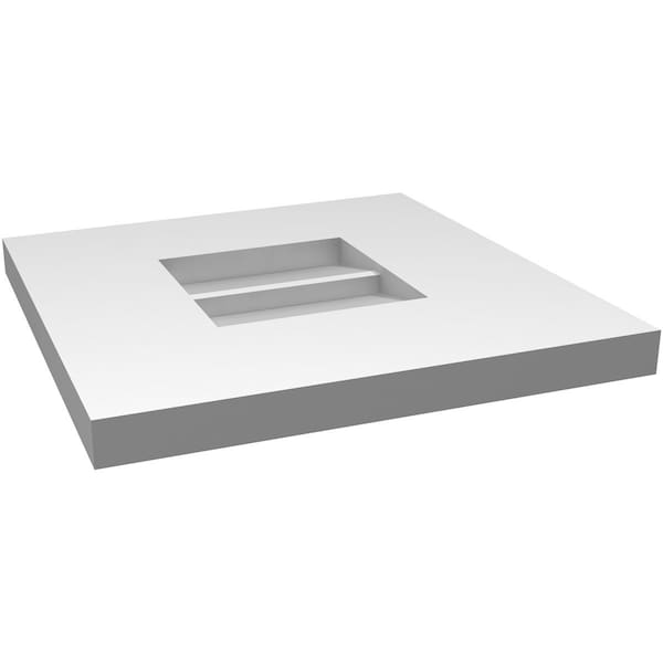 Ekena Millwork Vertical Surface Mount PVC Gable Vent: Non-Functional, w/ 3-1/2"W x 1"P Standard Frame, 12"W x 12"H - GVPVE12X1201SN