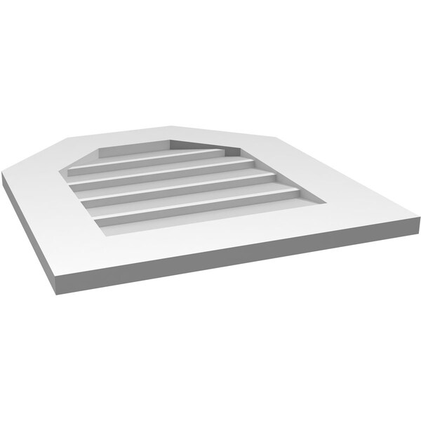 Ekena Millwork Octagonal Top Surface Mount PVC Gable Vent w/ 3-1/2"W x 1"P Standard Frame, 20"W x 22"H - GVPOT20X2201SN