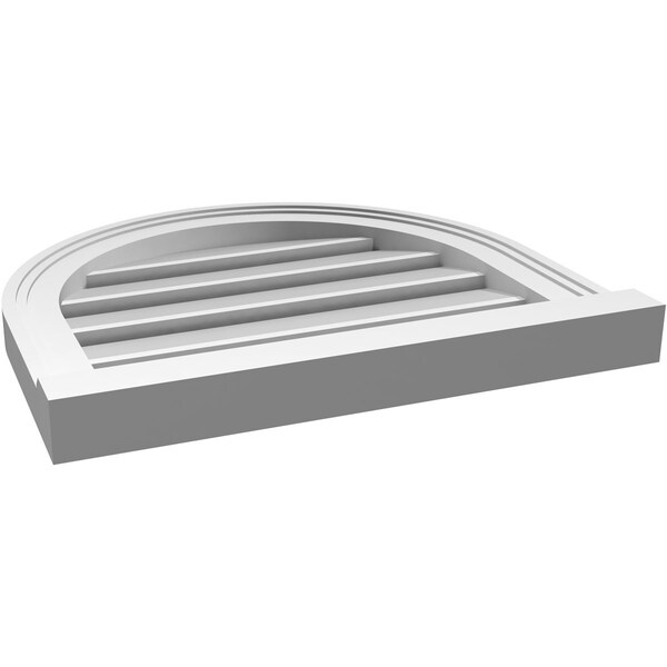 Ekena Millwork Round Top Surface Mount PVC Gable Vent: Functional, w/ 2"W x 2"P Brickmould Sill Frame, 20"W x 18"H - GVPRT20X1803SF