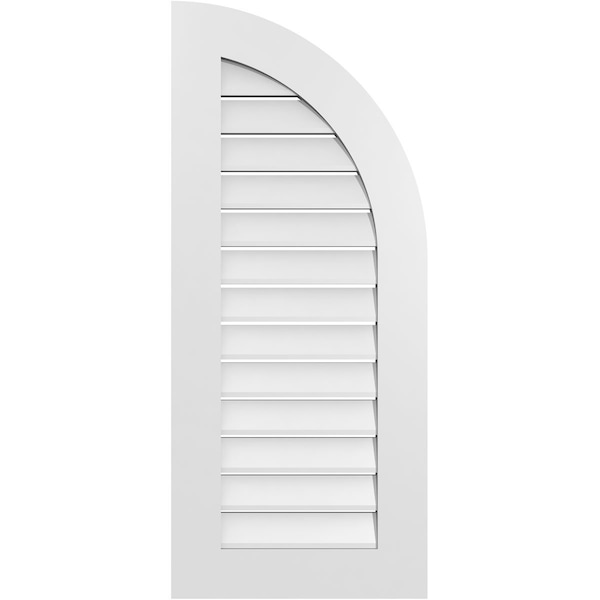 Ekena Millwork Quarter Round Top Right Surface Mount PVC Gable Vent w/ 3-1/2"W x 1"P Standard Frame, 18"W x 42"H - GVPQR18X4201SF