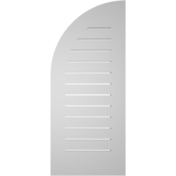 Ekena Millwork Quarter Round Top Right Surface Mount PVC Gable Vent w/ 3-1/2"W x 1"P Standard Frame, 18"W x 42"H - GVPQR18X4201SF