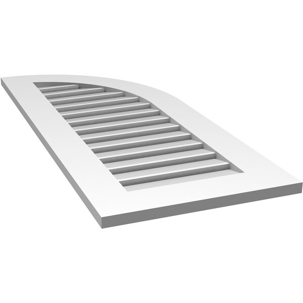 Ekena Millwork Quarter Round Top Right Surface Mount PVC Gable Vent w/ 3-1/2"W x 1"P Standard Frame, 18"W x 42"H - GVPQR18X4201SF