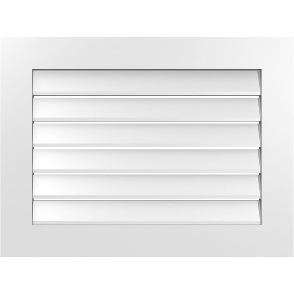 Ekena Millwork Vertical Surface Mount PVC Gable Vent: Functional, w/ 3-1/2"W x 1"P Standard Frame, 32"W x 24"H - GVPVE32X2401SF