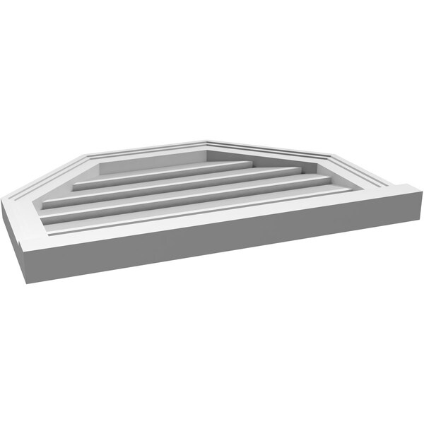 Ekena Millwork Octagonal Top Surface Mount PVC Gable Vent w/ 2"W x 2"P Brickmould Sill Frame, 26"W x 18"H - GVPOT26X1803SF