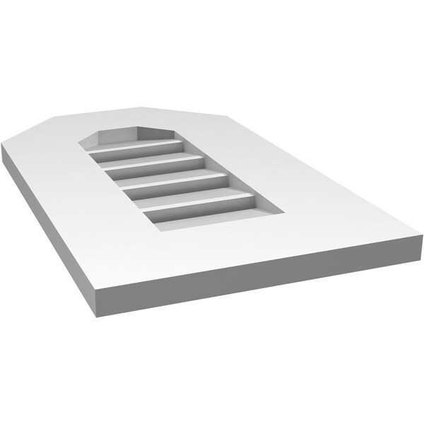 Ekena Millwork Octagonal Top Surface Mount PVC Gable Vent: Functional, w/ 3-1/2"W x 1"P Standard Frame, 12"W x 20"H - GVPOT12X2001SF