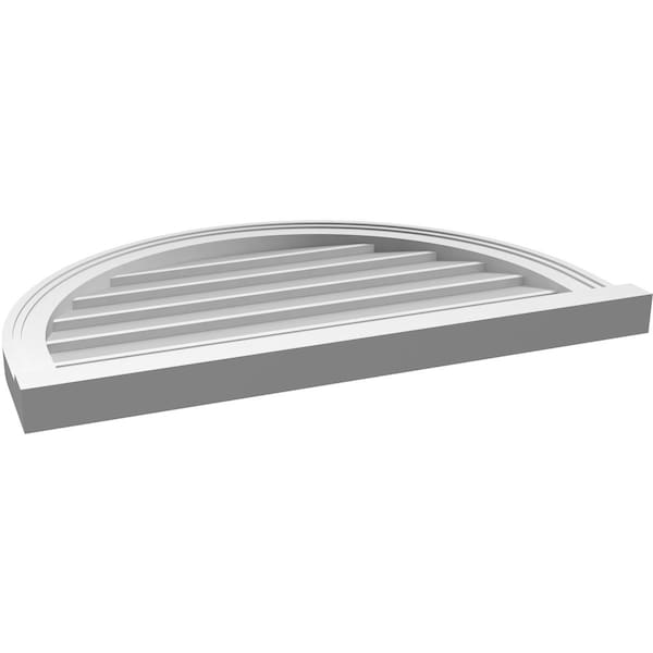 Ekena Millwork Round Top Surface Mount PVC Gable Vent w/ 2"W x 2"P Brickmould Sill Frame, 30"W x 20"H - GVPRT30X2003SN