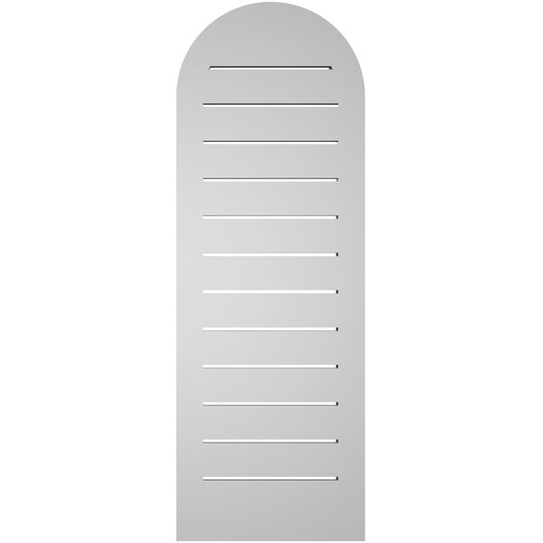 Ekena Millwork Round Top Surface Mount PVC Gable Vent: Functional, w/ 2"W x 1-1/2"P Brickmould Frame, 14"W x 40"H - GVPRT14X4002SF