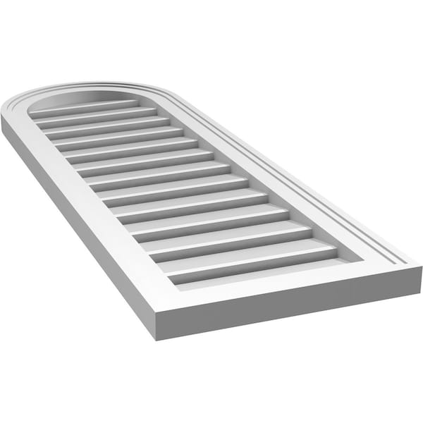 Ekena Millwork Round Top Surface Mount PVC Gable Vent: Functional, w/ 2"W x 1-1/2"P Brickmould Frame, 14"W x 40"H - GVPRT14X4002SF