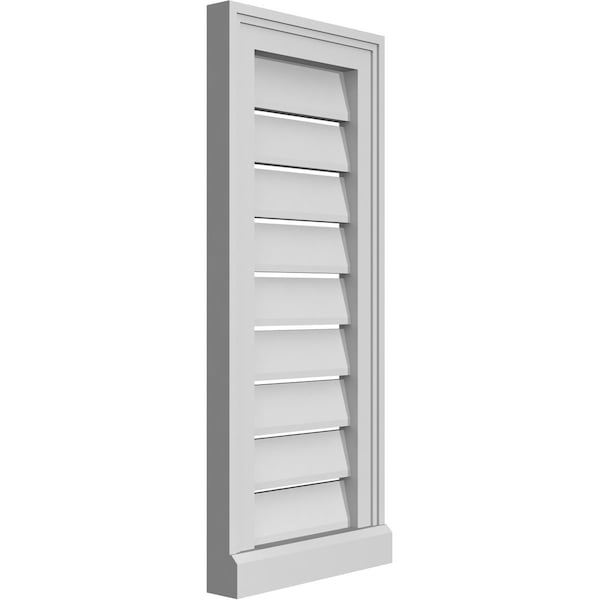 Ekena Millwork Vertical Surface Mount PVC Gable Vent: Functional, w/ 2"W x 2"P Brickmould Sill Frame, 12"W x 28"H - GVPVE12X2803SF