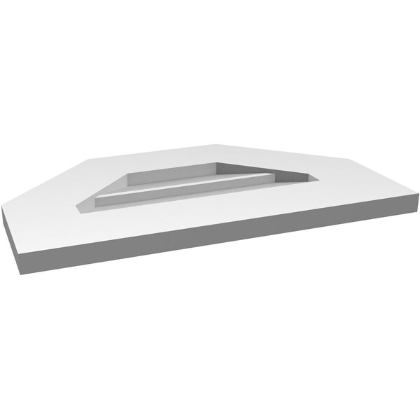 Ekena Millwork Octagonal Top Surface Mount PVC Gable Vent w/ 3-1/2"W x 1"P Standard Frame, 20"W x 12"H - GVPOT20X1201SN