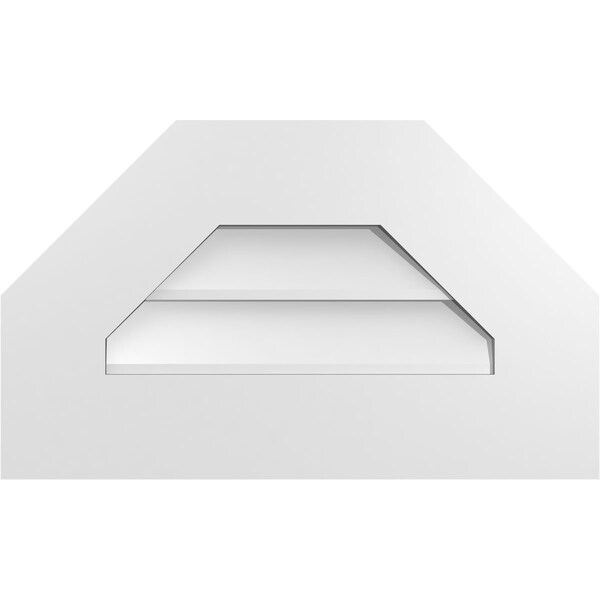 Ekena Millwork Octagonal Top Surface Mount PVC Gable Vent w/ 3-1/2"W x 1"P Standard Frame, 20"W x 12"H - GVPOT20X1201SN