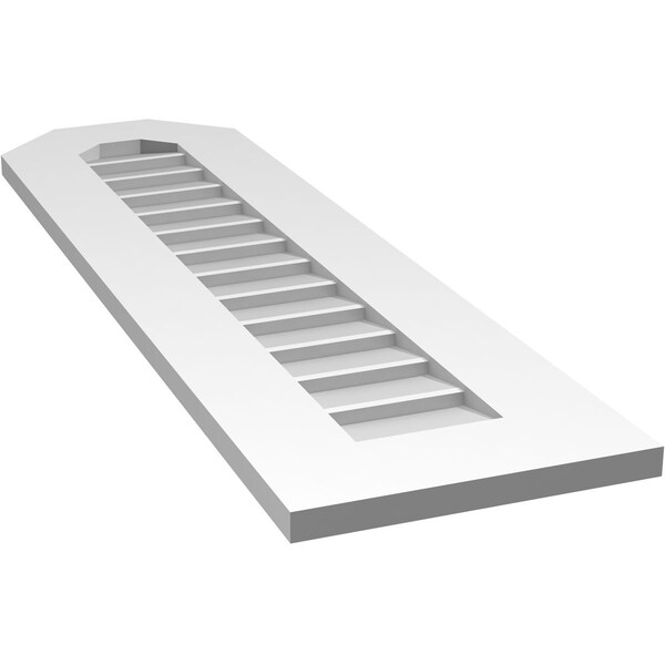 Ekena Millwork Octagonal Top Surface Mount PVC Gable Vent w/ 3-1/2"W x 1"P Standard Frame, 12"W x 42"H - GVPOT12X4201SN