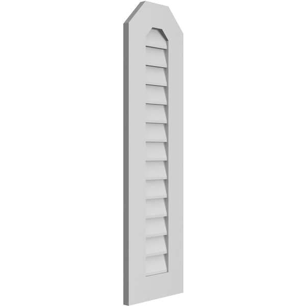 Ekena Millwork Octagonal Top Surface Mount PVC Gable Vent w/ 3-1/2"W x 1"P Standard Frame, 12"W x 42"H - GVPOT12X4201SN