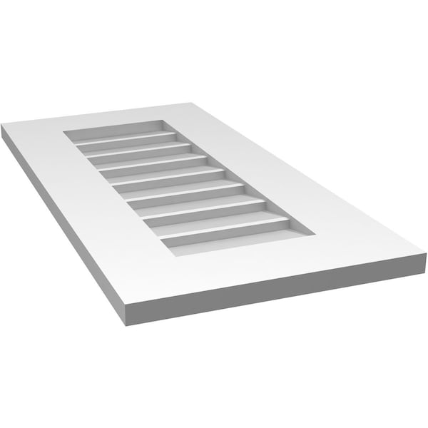 Ekena Millwork Vertical Surface Mount PVC Gable Vent: Non-Functional, w/ 3-1/2"W x 1"P Standard Frame, 14"W x 28"H - GVPVE14X2801SN