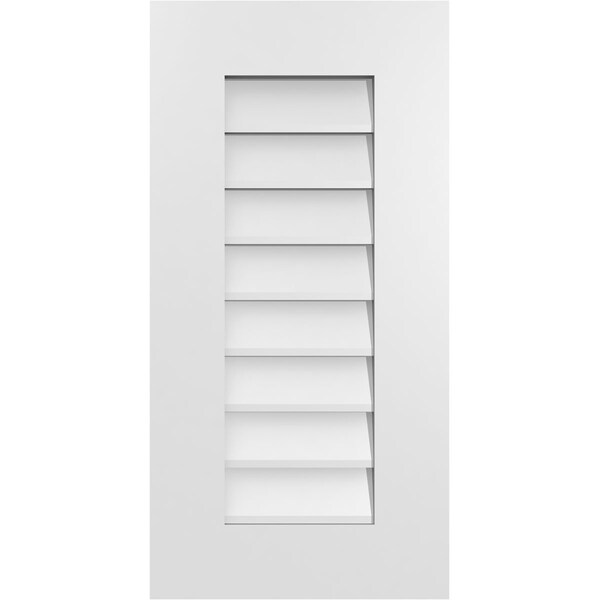 Ekena Millwork Vertical Surface Mount PVC Gable Vent: Non-Functional, w/ 3-1/2"W x 1"P Standard Frame, 14"W x 28"H - GVPVE14X2801SN