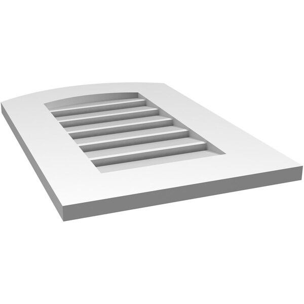 Ekena Millwork Arch Top Surface Mount PVC Gable Vent: Non-Functional, w/ 3-1/2"W x 1"P Standard Frame, 16"W x 22"H - GVPAR16X2201SN