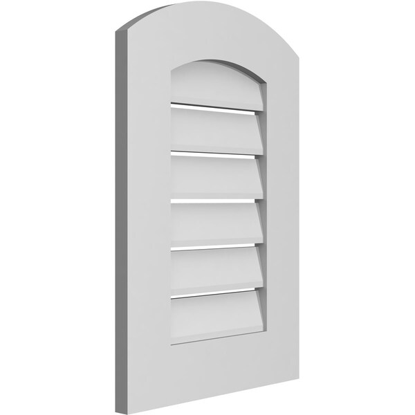 Ekena Millwork Arch Top Surface Mount PVC Gable Vent: Non-Functional, w/ 3-1/2"W x 1"P Standard Frame, 16"W x 22"H - GVPAR16X2201SN