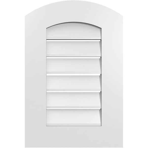 Ekena Millwork Arch Top Surface Mount PVC Gable Vent: Non-Functional, w/ 3-1/2"W x 1"P Standard Frame, 16"W x 22"H - GVPAR16X2201SN