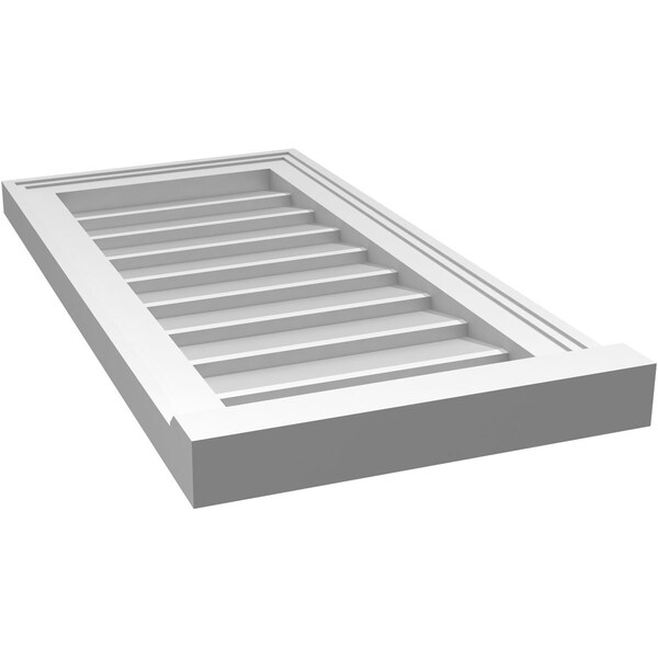 Ekena Millwork Vertical Surface Mount PVC Gable Vent w/ 2"W x 2"H , Brickmould Sill Frame, 14"W x 28"H - GVPVE14X2803SN