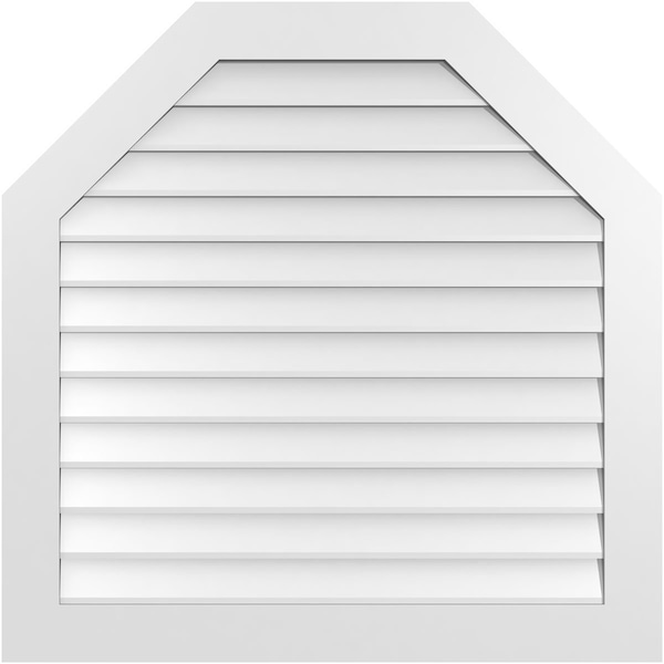 Ekena Millwork Octagonal Top Surface Mount PVC Gable Vent w/ 3-1/2"W x 1"P Standard Frame, 40"W x 40"H - GVPOT40X4001SN