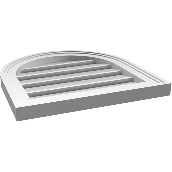 Ekena Millwork Round Top Surface Mount PVC Gable Vent: Functional, w/ 2"W x 1-1/2"P Brickmould Frame, 18"W x 18"H - GVPRT18X1802SF
