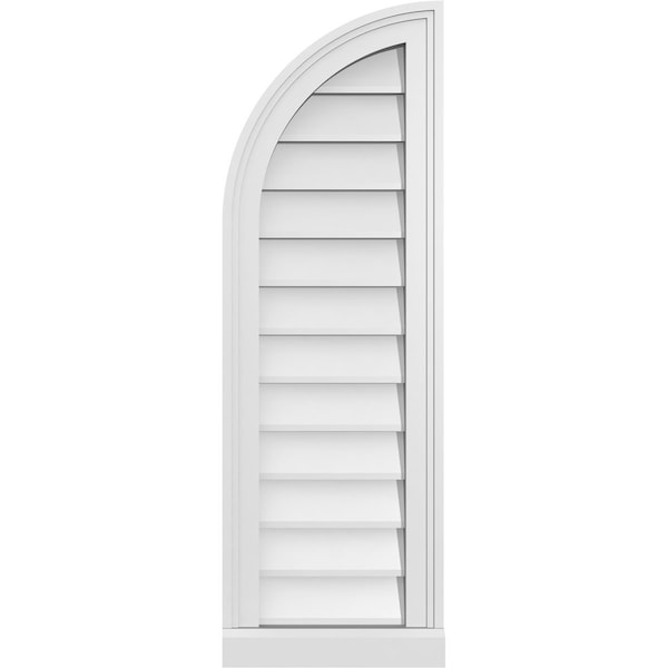 Ekena Millwork Quarter Round Top Left Surface Mount PVC Gable Vent w/ 2"W x 2"P Brickmould Sill Frame, 12"W x 36"H - GVPQL12X3603SN